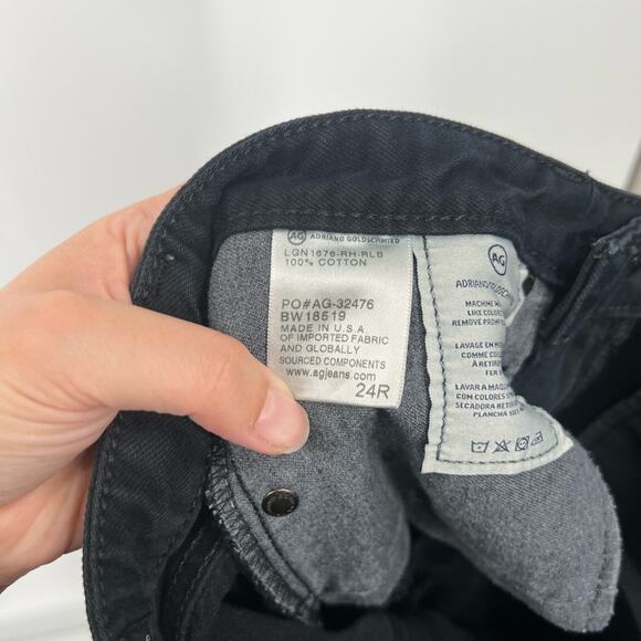 AG Adriano Goldschmied The Phoebe Vintage High Waisted Tapered Leg Jeans Black - Picture 7 of 7